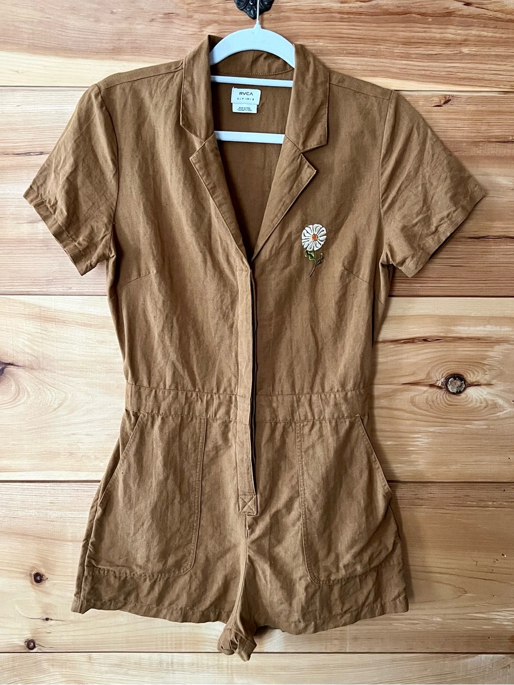 RVCA Sienna Linen/Cotton Blend Romper Bohemian 70s Style Utility SexyGirl - Picture 12 of 12
